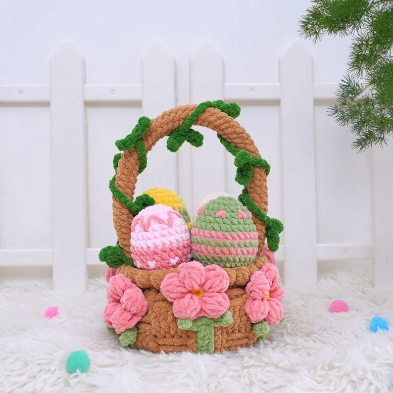 Bunny Treat Basket Crochet Pattern Bundle | Egg Bunny Pattern, Egg Basket Pattern, Easter Day Crochet Pattern, Amigurumi Crochet Patterns