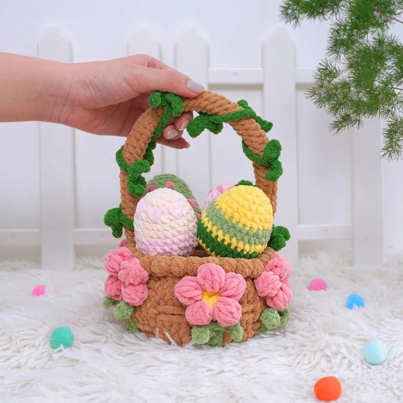 Bunny Treat Basket Crochet Pattern Bundle | Egg Bunny Pattern, Egg Basket Pattern, Easter Day Crochet Pattern, Amigurumi Crochet Patterns