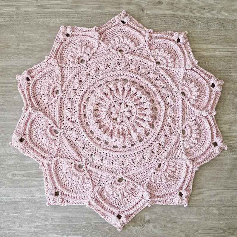 CROCHET PATTERN ~ Crochet doily pattern, floor rug pattern, floor mat pattern ~ Adinah Floor Rug pattern